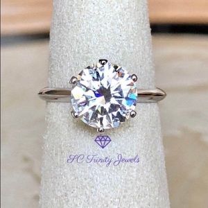 3ct Moissanite Round Solitare